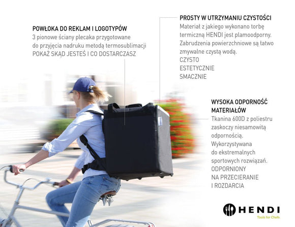 Pizza & Food Delivery ryggsekk isolert, 75,2L, svart, 410x410x (H) 480mm - for Storkjøkken - XL - Storkjøkken