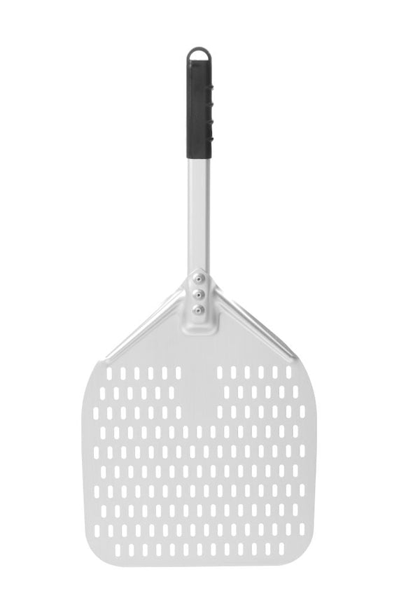Pizza spade med kort håndtak, kvadrat, perforert, 350x710mm - for Storkjøkken - XL - Storkjøkken