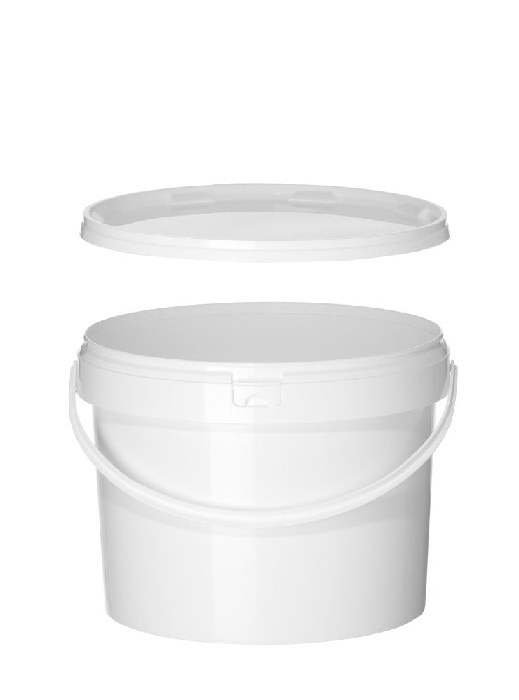 Plastbøtte med lokk - 11,5L - Hvit - for Storkjøkken - XL - Storkjøkken