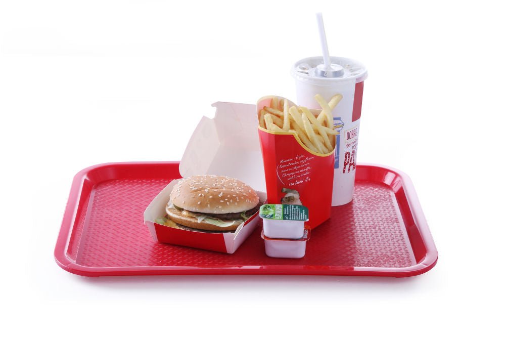 Polypropylen fastfood - brett, medium, rød, 305x415x (h) 20mm - for Storkjøkken - XL - Storkjøkken