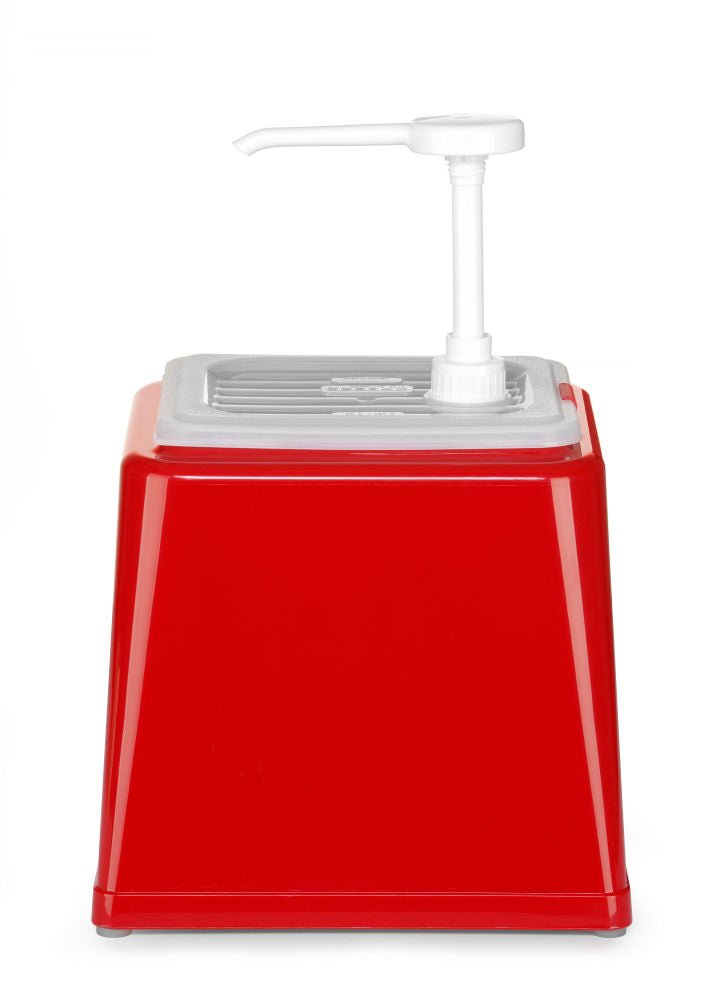 Saus dispenser med pumpe - 2,5L - Rød - for Storkjøkken - XL - Storkjøkken