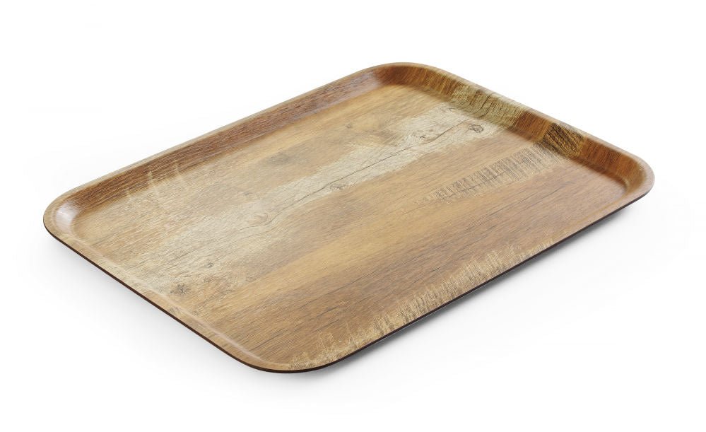 Servering av brett med melaminlaminat, ikke - glid, med tresign, tre, 330x430mm - for Storkjøkken - XL - Storkjøkken