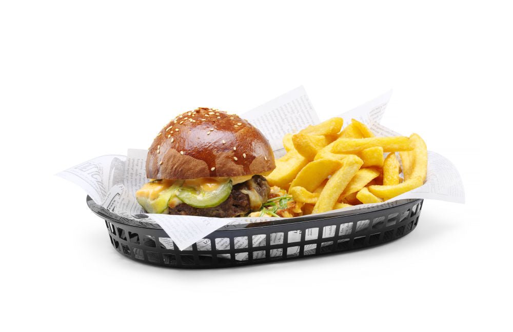 Serverings kurver fast food - stil, svart, 6 stk., 275x175x (h) 38mm - for Storkjøkken - XL - Storkjøkken