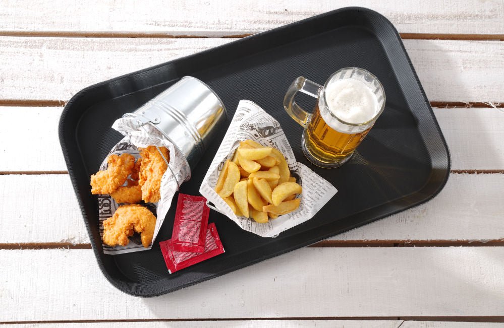 Serveringsbrett, rektangulær, sklisikker, svart, GN 1/1, 530x325mm - for Storkjøkken - XL - Storkjøkken