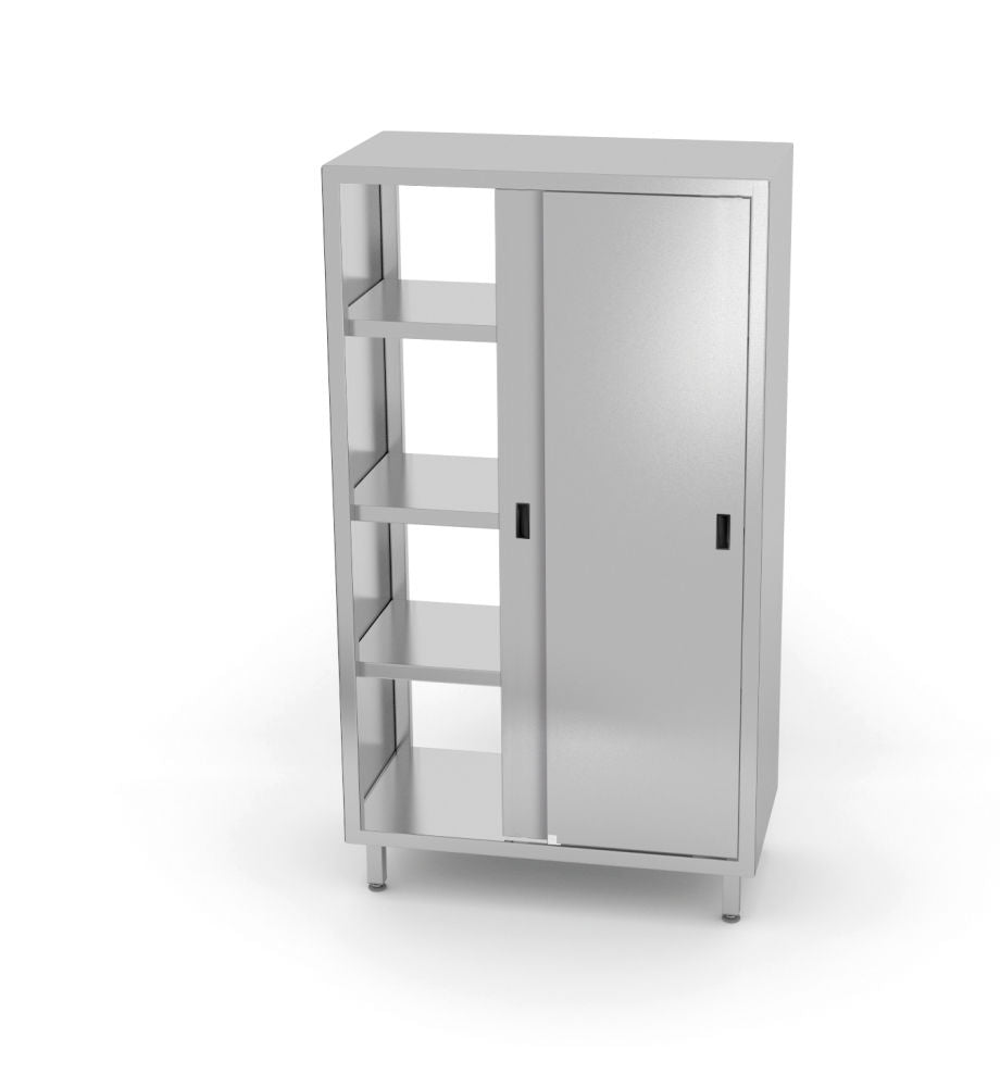Skap rustfritt stål 2 sidig med skyvedører, 800x700x (h) 1800mm - for Storkjøkken - XL - Storkjøkken