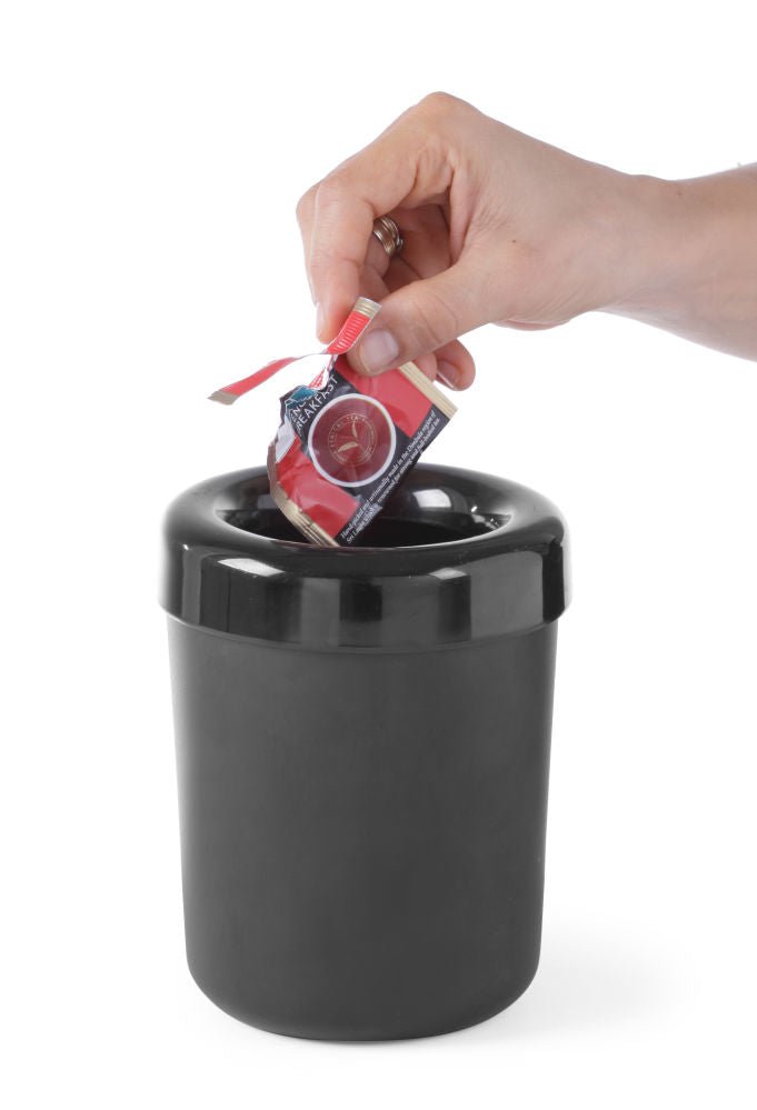 Søppel bøtte liten for bord eller bestikkholder, svart, Ø130X (H) 160mm - for Storkjøkken - XL - Storkjøkken