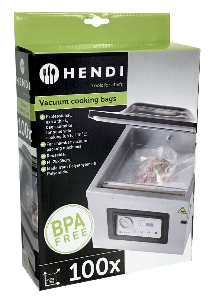 Sous - Vide kokeposer for vakuumpakkemaskiner., 100 stk., 350x250mm - for Storkjøkken - XL - Storkjøkken