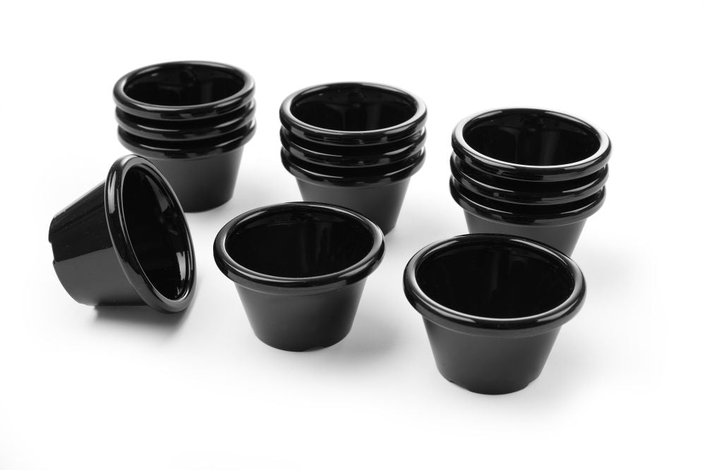 Suppe og sauseboller - Suppe og sauseboller - Ramekin - 12 stk, 0,045L, svart, 12 stk., Ø60X (H) 35mm - for Storkjøkken - XL - Storkjøkken