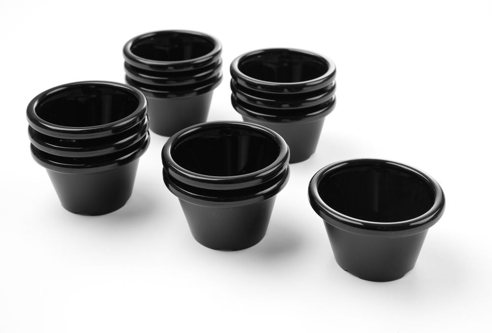 Suppe og sauseboller - Suppe og sauseboller - Ramekin - 12 stk, 0,045L, svart, 12 stk., Ø60X (H) 35mm - for Storkjøkken - XL - Storkjøkken