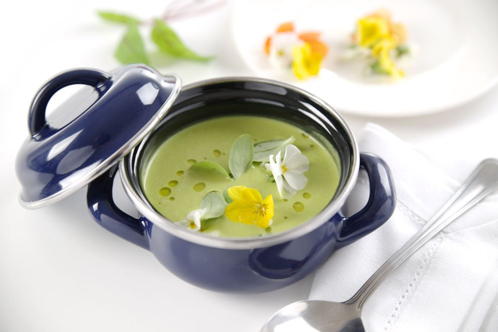 Suppe/Blåskjell kasserolle m/lokk - Blå - 0,5L - for Storkjøkken - XL - Storkjøkken