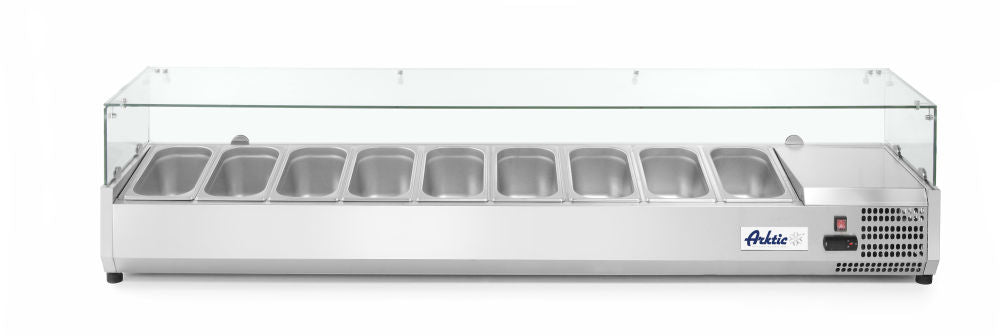 Toppmontert kjøledisplay GN 1/3, Arktic, 7x GN 1/3, 230V/180W, 1605x395x (H) 430mm - for Storkjøkken - XL - Storkjøkken