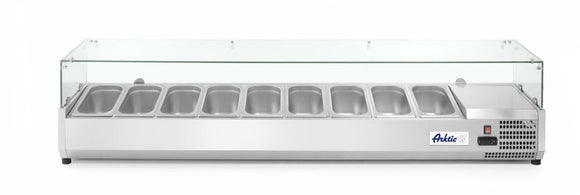 Toppmontert kjøledisplay GN 1/3, Arktic, 7x GN 1/3, 230V/180W, 1605x395x (H) 430mm - for Storkjøkken - XL - Storkjøkken