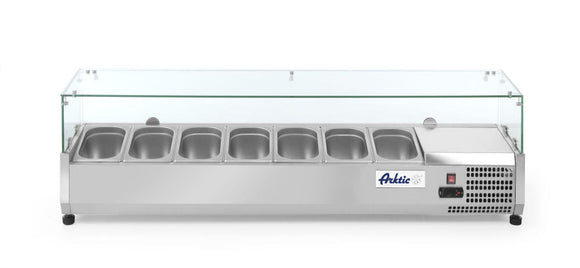 Toppmontert kjøledisplay GN 1/4, Arktic, 5x GN 1/4, 230V/180W, 1205x335X (H) 430mm - for Storkjøkken - XL - Storkjøkken