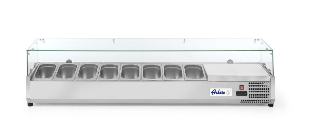 Toppmontert kjøledisplay GN 1/4, Arktic, 8x GN 1/4, 230V/180W, 1805x335x (H) 430mm - for Storkjøkken - XL - Storkjøkken