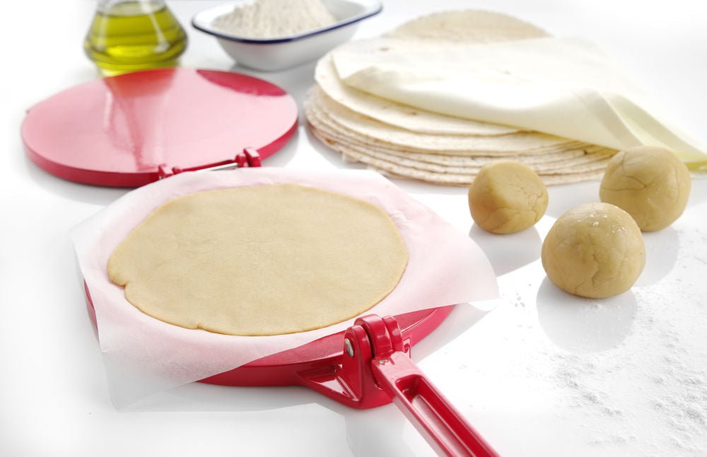 Tortilla Press, rød, 685x250x (h) 200mm - for Storkjøkken - XL - Storkjøkken