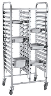 Tralle dobbel med hjul - 30 x GN 1/1, 740x550x (H) 1730mm - for Storkjøkken - XL - Storkjøkken