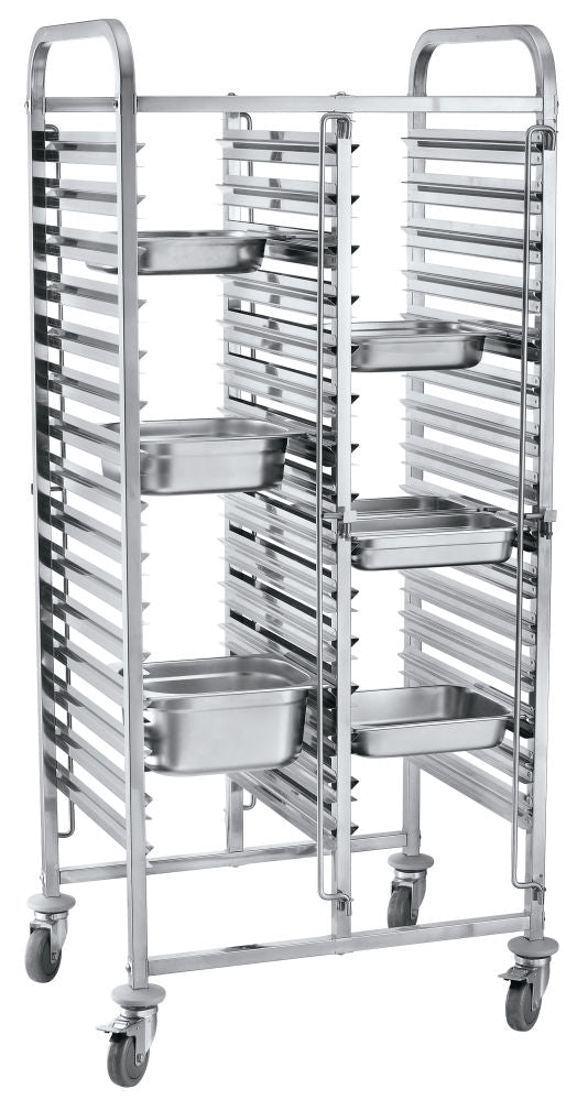 Tralle dobbel med hjul - 30 x GN 1/1, 740x550x (H) 1730mm - for Storkjøkken - XL - Storkjøkken