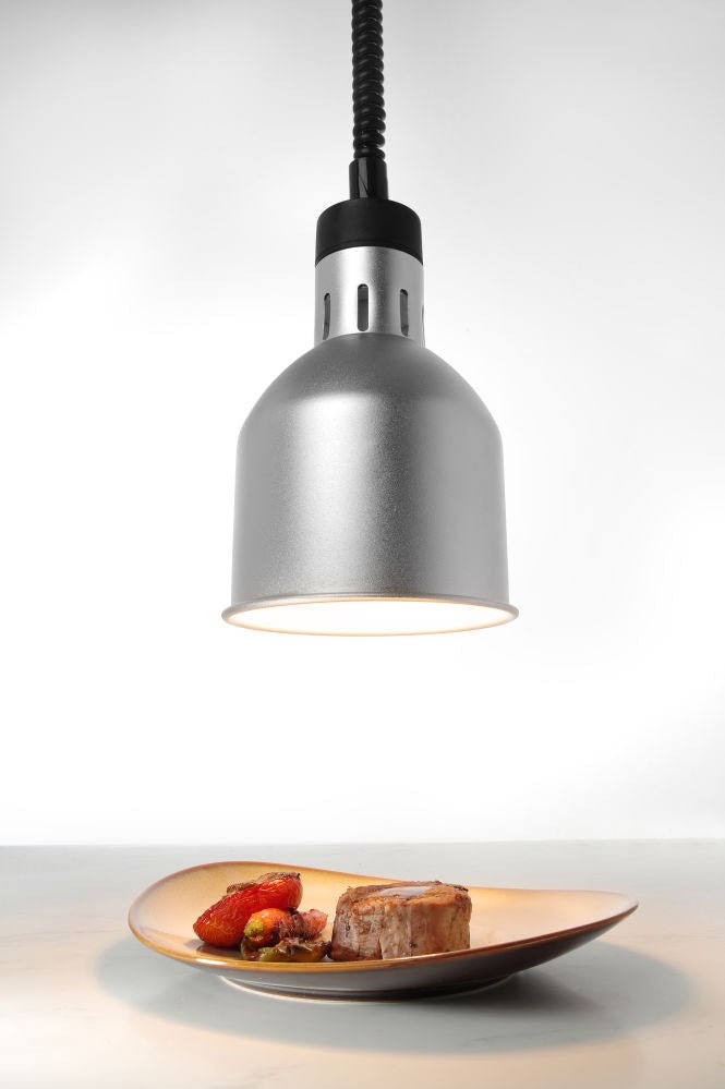 Varmelampe justerbar sylindrisk, sølv, 230V/250W, Ø175X (H) 250mm - for Storkjøkken - XL - Storkjøkken