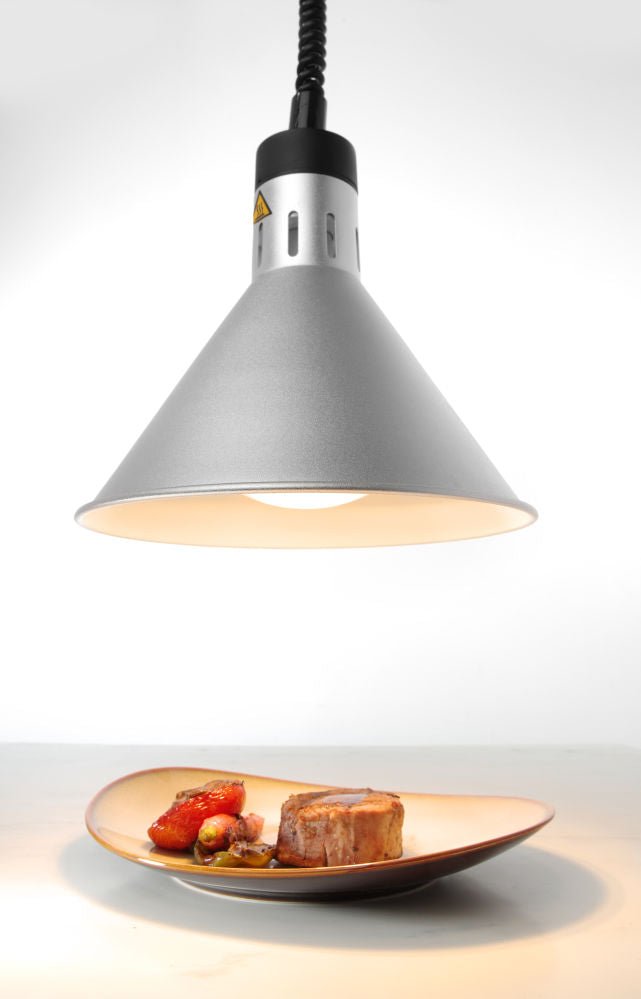 Varmelamper heve og senke Conical, Silver, 230V/250W, Ø275X (H) 250mm - for Storkjøkken - XL - Storkjøkken