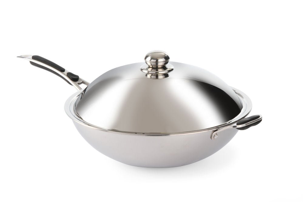 Wok panne med lokk, Ø360X (H) 180mm - for Storkjøkken - XL - Storkjøkken